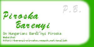 piroska barenyi business card